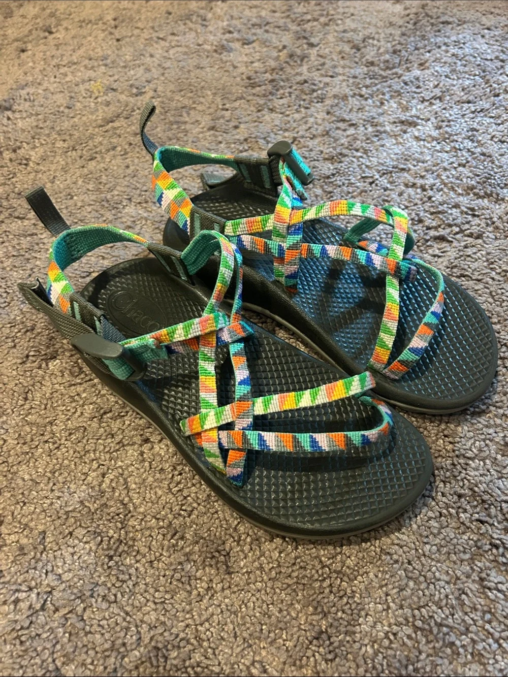 Chaco Camper Turquoise Multicolor Youth Sandal Strap Shoes J180234 Unisex Size 3